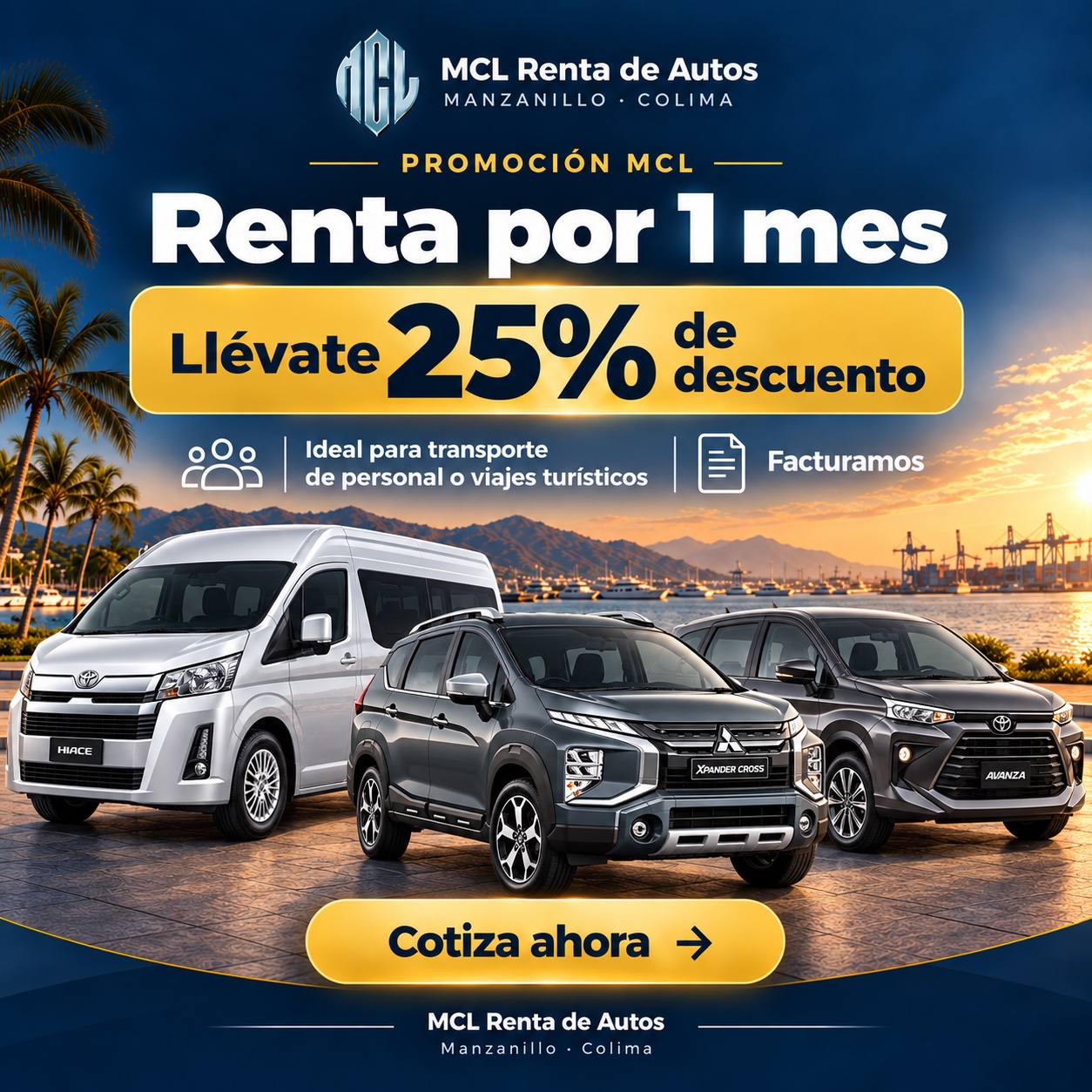 Renta por un mes y llévate 25% de descuento. Ideal para transporte de personal o viajes turísticos. Facturamos.